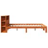vidaXL Bookcase Bed without Mattress Wax Brown 140x200cm Solid Wood Pine