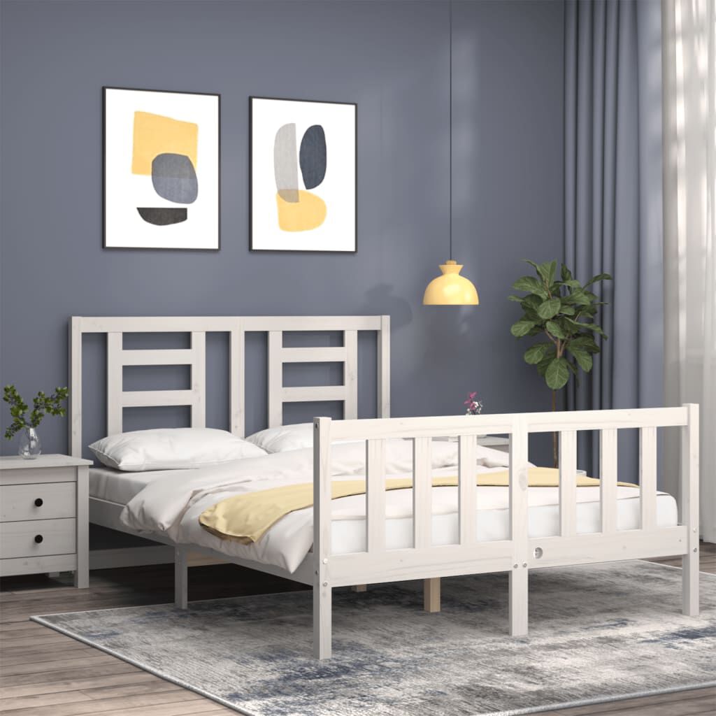 Twin bed frame clearance with headboard white
