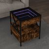 vidaXL Coffee Table with Infinity LED Smoked Oak 40x40x51 cm