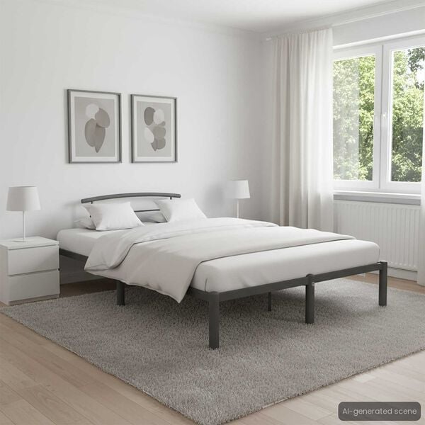 vidaXL Bed Frame without Mattress Grey Metal 120x200 cm