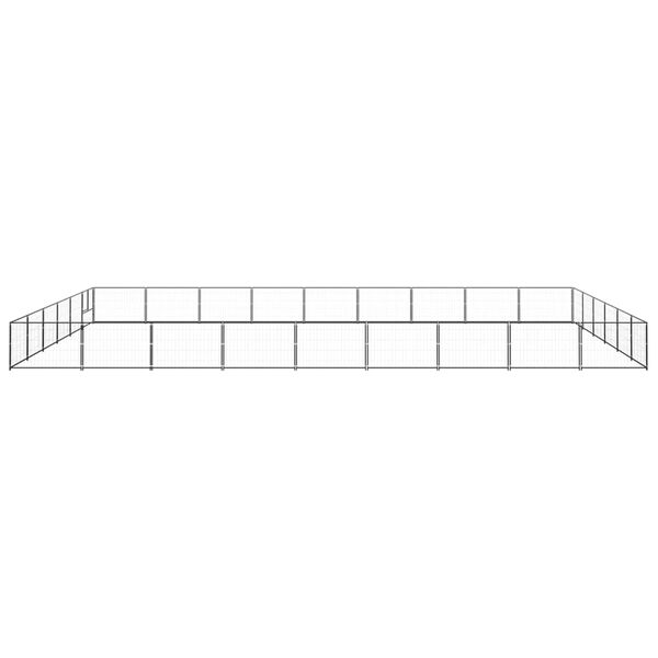 vidaXL Dog Kennel Black 54 m&sup2; Steel