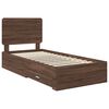 vidaXL Bed Frame with Headboard Brown Oak 75 x 190 cm Engineered Wood
