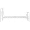 vidaXL Metal Bed Frame without Mattress with Footboard White 135x190cm