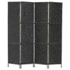 vidaXL 4-Panel Room Divider Black 154x160 cm Water Hyacinth