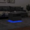 vidaXL Coffee Table with LED Lights Grey Sonoma 50x49x40 cm