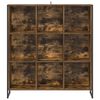 vidaXL Book Cabinet Smoke Oak 99.5 x 30 x 108.5 cm Engineered Wood