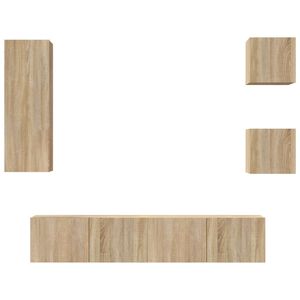 vidaXL 5 Piece TV Cabinet Sets Sonoma Oak Engineered Wood