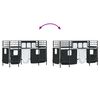 vidaXL Kids'Loft Bed Frame with Curtains Black 99.5 x 190 cm