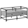vidaXL Coffee Table with Glass Top Grey Sonoma 98,5x50x45 cm Steel
