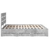 vidaXL Bed Frame with Drawer Concrete Grey 200 x 200 cm Engineer Wood