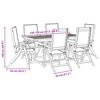 vidaXL 9 Piece Garden Dining Set Solid Wood Acacia and Textilene