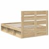 vidaXL Bed Frame with Headboard Sonoma 120 x 190 cm Solid Pine Wood