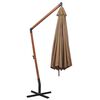 vidaXL Hanging Garden Parasol with Pole Taupe 3.5x2.9 m Solid Fir Wood