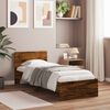 vidaXL Bed Frame without Mattress with Headboard Smoked Oak 90x190 cm Single