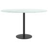 vidaXL Table Top White ?70x0.8 cm Tempered Glass with Marble Design