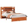 vidaXL Bookcase Bed Frame Plain Wax Brown 200 x 160 cm Solid Pine Wood