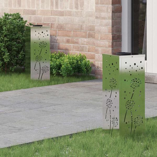 vidaXL Solar LED Pathway Light 2 pcs Stainless Steel Stainless Steel