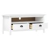 vidaXL TV Cabinet Hill White 110x40x47 cm Solid Pine Wood