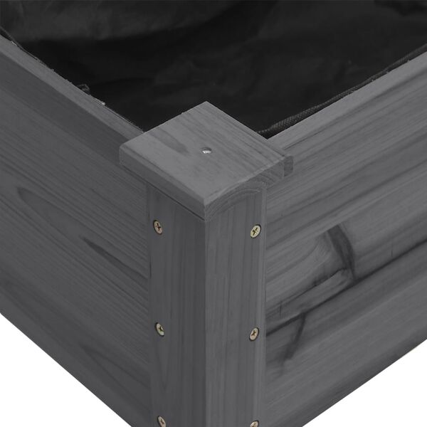 vidaXL Wheeled Planter with Liner Grey 71x37x80 cm Solid Wood Fir
