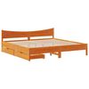 vidaXL Bed Frame with Drawers Wax Brown 180x200 cm Super King Solid Wood Pine