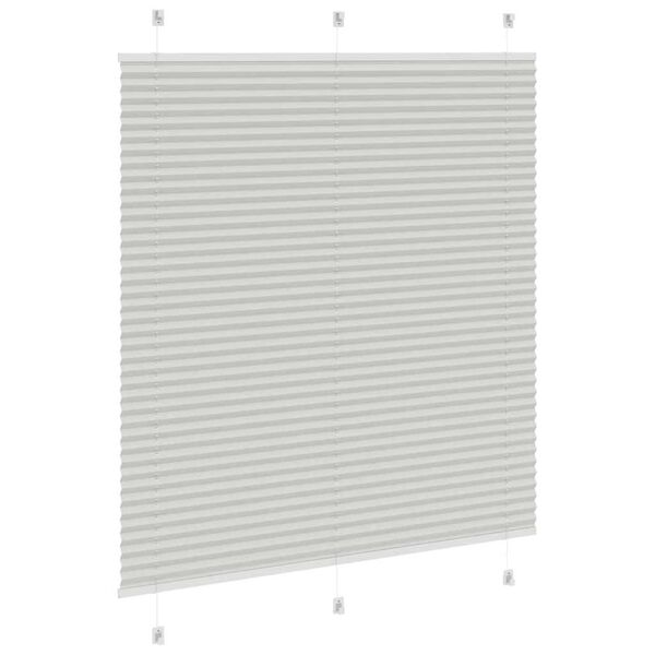 vidaXL Pleated Blind Light Grey 115x150 cm Fabric Width 114.4 cm Polyester
