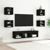 vidaXL 7 Piece TV Wall Units with LED Black Engineered Wood