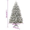 vidaXL Artificial Hinged Christmas Tree with Flocked Snow 210 cm