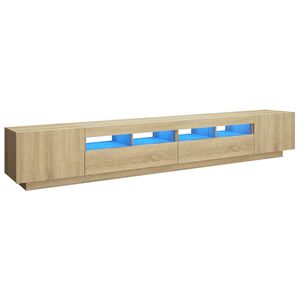 vidaXL TV Cabinet with LED Lights Sonoma Oak 260x35x40 cm