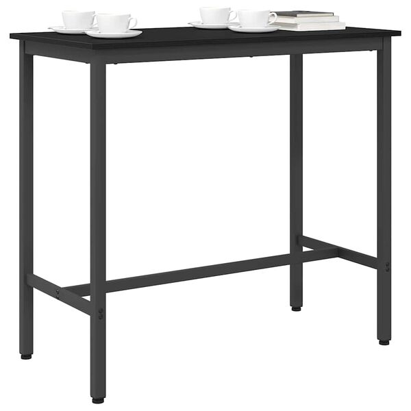 vidaXL Table Black Oak 100 x 50 x 90.5 cm Engineered Wood and Steel
