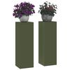 vidaXL Plant Stand 2 pcs Olive green 24 x 24 x 75 cm Steel