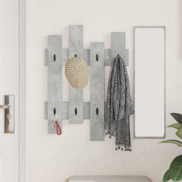 vidaXL Wall-Mounted Coat Rack Concrete Grey 60 x 3 x 82 cm