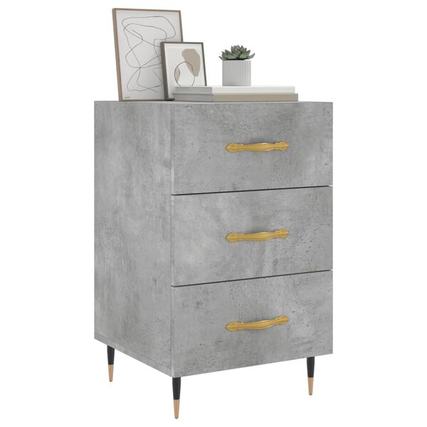 vidaXL Bedside Cabinet Concrete Grey 40x40x66 cm Engineered Wood