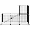 vidaXL 20-Panel Pet Cage with Door Black 35x35 cm Steel