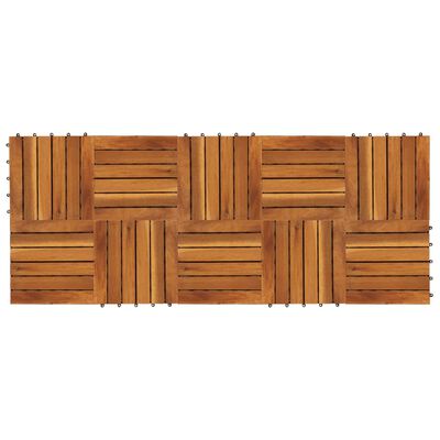 vidaXL 10 pcs Acacia Decking Tiles 30 x 30 cm Vertical Pattern