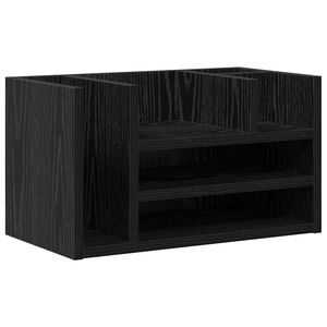 vidaXL Desk Organiser Black Oak 44.5 x 24 x 25 cm Engineered Wood