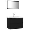vidaXL Bathroom Furniture Set Black Engineered Wood