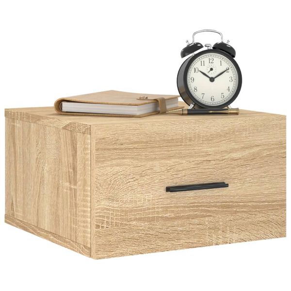 vidaXL Wall-mounted Bedside Cabinets 2 pcs Sonoma Oak 35x35x20 cm