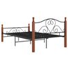 vidaXL Bed Frame without Mattress Black Metal 120x200 cm