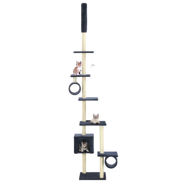 vidaXL Cat Tree with Sisal Scratching Posts 260 cm Dark Blue