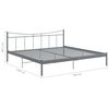 vidaXL Bed Frame without Mattress Grey Metal 180x200 cm Super King
