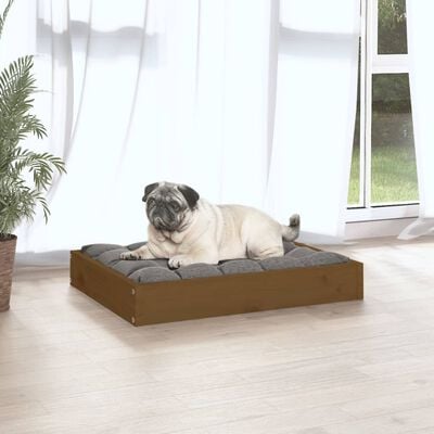 vidaXL Dog Bed Honey Brown 61.5x49x9 cm Solid Wood Pine