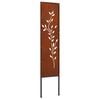 vidaXL Garden Privacy Screen Floral Rusty 32 x 140 cm Weathering steel
