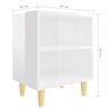 vidaXL Bed Cabinets Solid Wood Legs 2 pcs High Gloss White 40x30x50 cm
