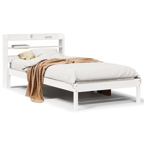 vidaXL Bed Frame without Mattress White 100x200 cm Solid Wood Pine