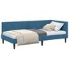 vidaXL Corner Bed Frame with Headboard Blue 100 cm x 200 cm Velvet