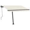 vidaXL Manual Retractable Awning with LED 300x250 cm Cream