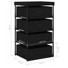vidaXL Storage Rack with 4 Fabric Baskets Steel Black