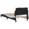vidaXL Bed Frame without Mattress "Zadar" Black and White 100x200 cm Faux Leather