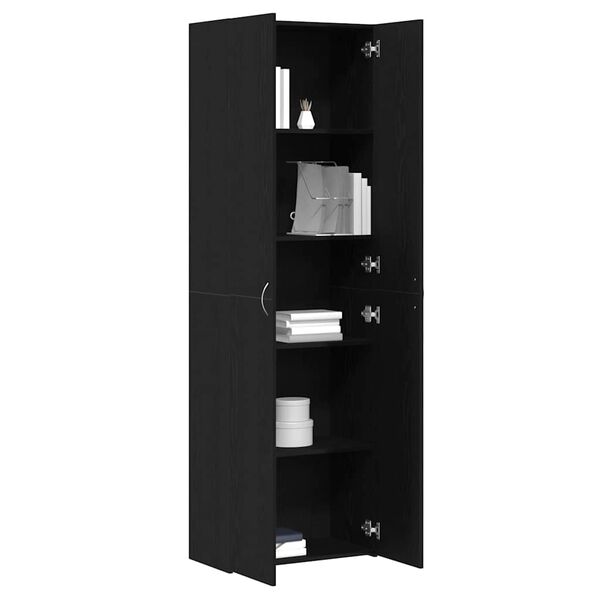 vidaXL Office Cabinet Black Oak 60 x 32 x 190 cm Engineered Wood
