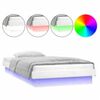 vidaXL LED Bed Frame without Mattress White 90x200 cm Solid Wood